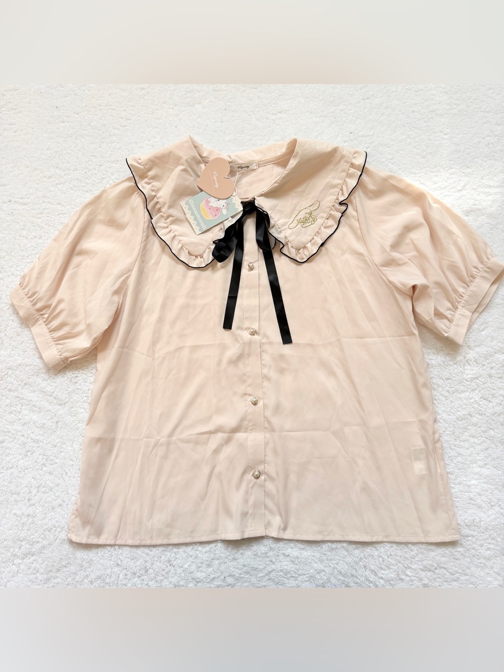 NEW Sanrio Blouse 3L Jirai Kei Ryosan Kawaii Plus Japan Cinnamoroll pink Bow